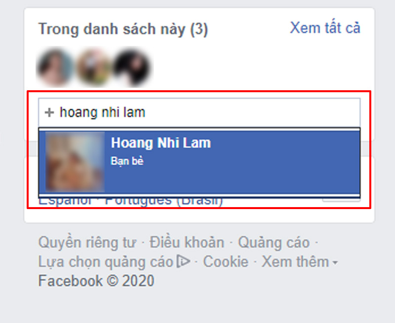 Nhấn chọn Thêm bạn vào danh sách này